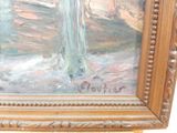 a picture of a painting of a woman in a blue dress