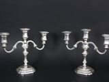pair of antique silver plated candelabs with candlesticks