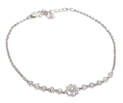 Bracelet « fleurette» or blanc 18k 750/1000, poinçon « tête …