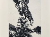 une image représentant un dessin en noir et blanc d'un homme sur un skateboard