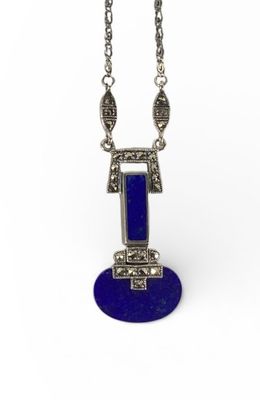 Collier de style ART DECO en argent terminé par un motif ret… - Photo 1