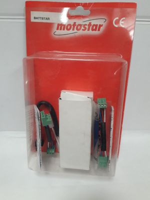 a white box with a battery and wires inside of it