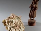 deux figurines représentant Jésus et l'Enfant Jésus