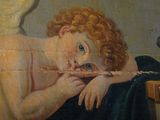 painting of a young boy with a bird on his shoulder