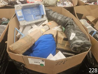 a cardboard box filled with boxes of assorted items