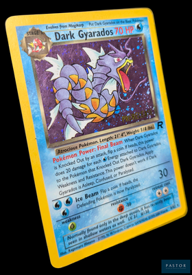une carte Pokémon sur laquelle figure l'image d'un dragon