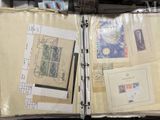 a open book with a lot of stamps on it