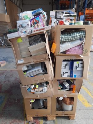 boxes stacked on top of each other in a warehouse