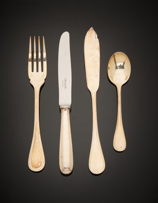 three forks, a knife, and a spoon on a black background