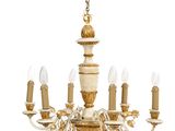 an image of a chandelier with five lights hanging from the ceiling
