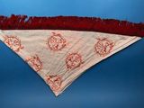 an image of a red and white bandana on a blue background