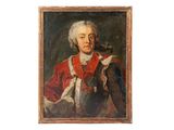 portrait of a gentleman in a red coat with a pipe in his hand