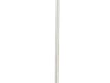 the lamp is on a metal pole with a cord attached to it