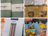 several different pictures of various items that are on a table