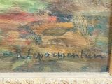 an image of a painting of a landscape with trees and bushes