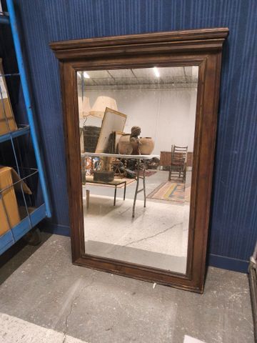 Miroir cadre bois, glace biseauté