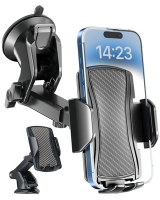 a close up of a cell phone holder with a cell phone attached to it