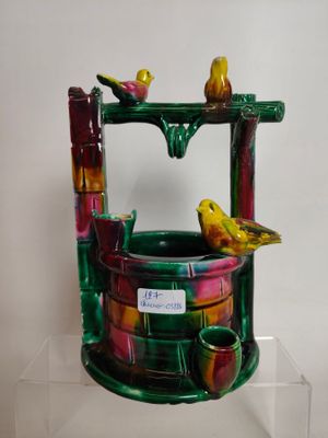 MASSIER (dans le gout de, "Puits aux oiseaux", céramique éma…