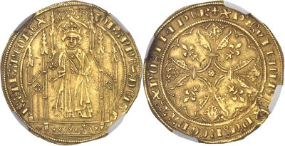 a gold coin with an image of a woman on it