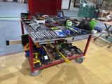 a workbench with many tools on it in a building
