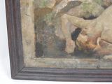 a picture of a painting of a woman laying on the ground
