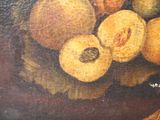 a painting of a basket of fruit on a table