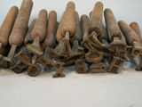 a lot of wooden letters and numbers on the table