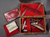 many different types of scissors in a case