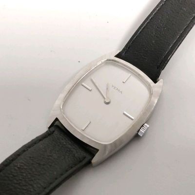 Montre en acier YEMA, REF.184395, bracelet cuir noir - État … - Photo 1
