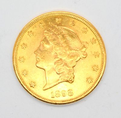 Pièce de 20 dollars or, Liberty Head, 1898. 33,42 g net. - Photo 1
