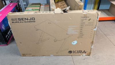 a cardboard box sitting on the floor in a store