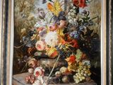 painting of a still life of flowers in a vase on a table
