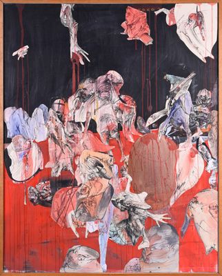 an image of a painting of a group of people in a circus
