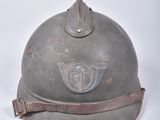 an old fireman ' s helmet on a white background