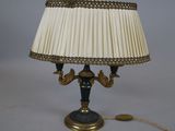 an image of a lamp with a white shade on a table