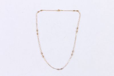 Chaine en or jaune en alternance de maille grain de café et … - Photo 1