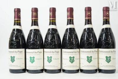 six bottles of wine are lined up in a row