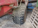 a truck that has a tire on the side of it