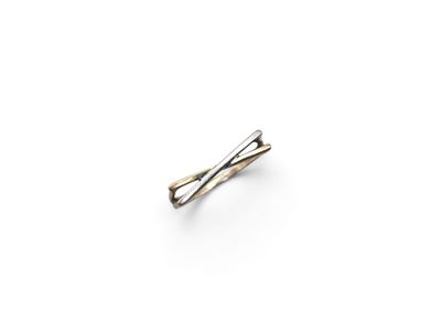 a close up of a silver ring on a white background