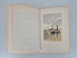 an open book with a picture of a ship on it