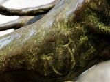une statue en bronze représentant un cheval, exposée dans un musée