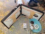 two open suitcases that are sitting on the floor