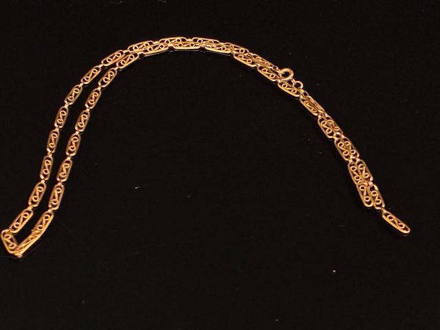 Chaîne de cou en or 18 carats, maillon filigrané, PB : 7.14g, en ...
