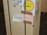 a pallet with a box on top of it in a warehouse