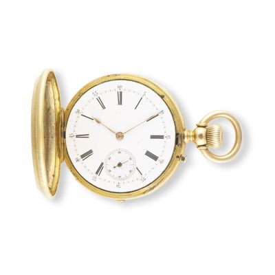 an image of a gold pocket watch with roman numerals on the dial