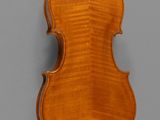an old violin with a wooden back and a long neck