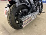 a motorcycle that is parked in a garage