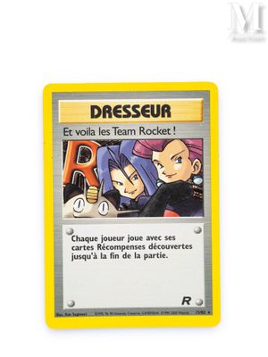 a close up of a yellow card with a picture of a man and a woman