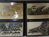 three black and white photos of a group of men with guns
