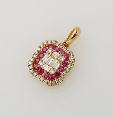 Pendentif de style Art Déco en or jaune 750°/.